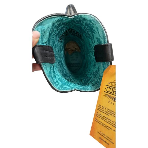 Corral Black Embroidered Leather Pointed Toe Cowboy Boots Western Sz 8 NEW - Picture 7 of 11